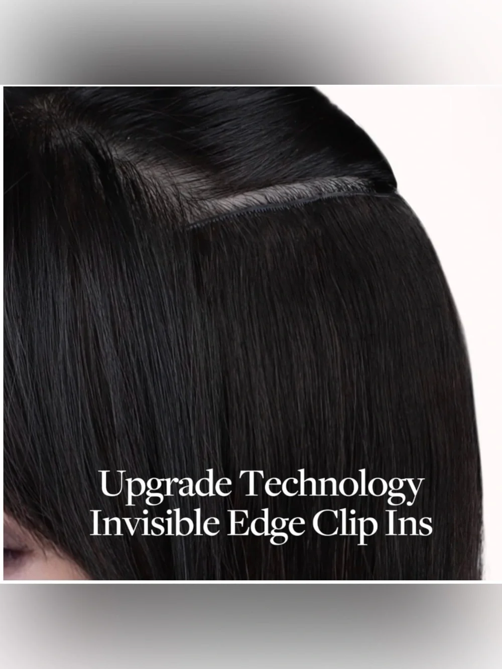 18” Jet Black Invisi Edge Clip in Human Hair Extensions 130g 7Pcs #TF9
